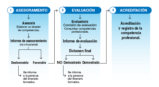 Proceso de acreditación. Fuente: Comunidad de Madrid